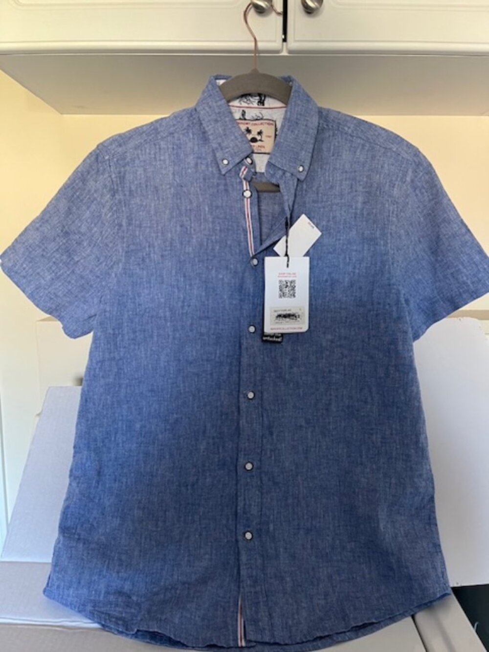 Report Connection men’s linen blend shirt.